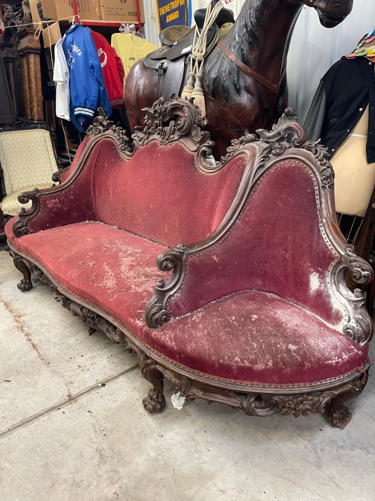 Rare Hotel Sofa Carved Sofa
